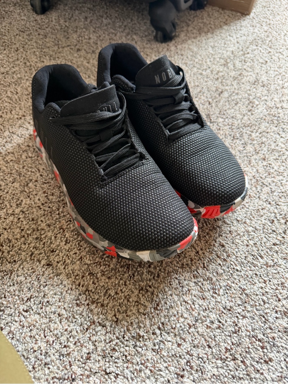 NOBULL Womens Black Athletic Trainer with Red Camo